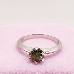 1ct Moissanite Peridot Solitaire Ring